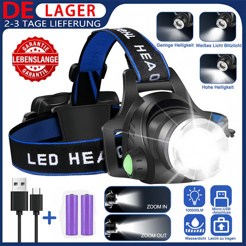Led stirnlampe 100000 lumen - 100000,