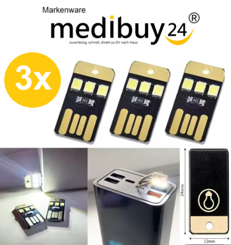 Usb led lampe 3smd - 3x,
